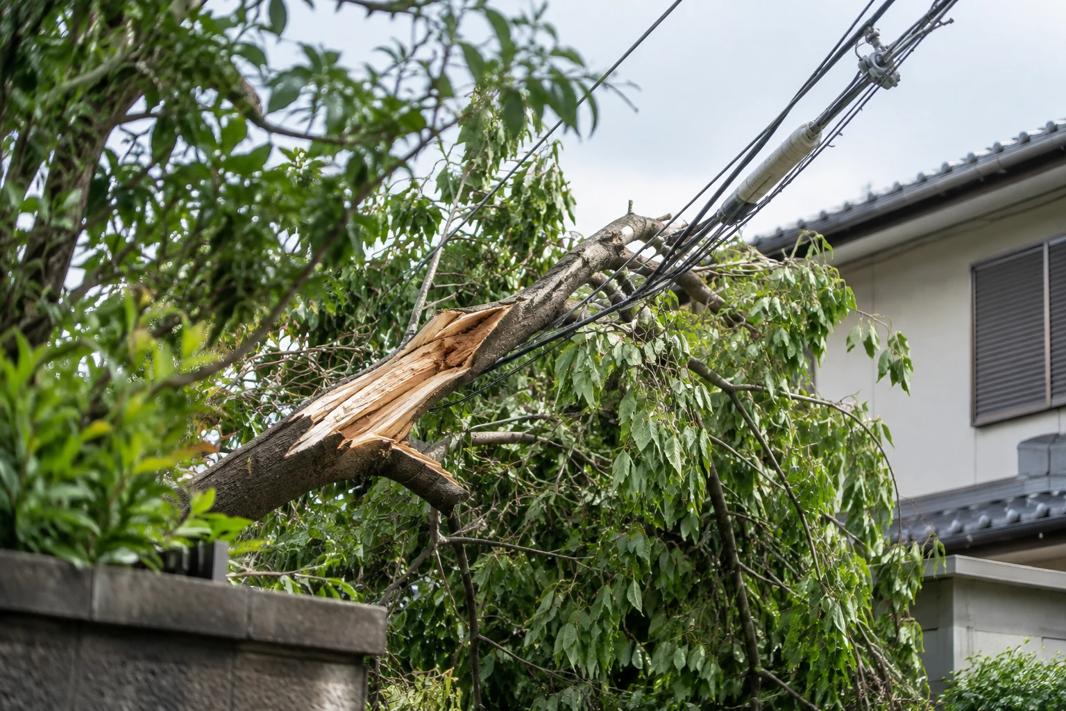 電線への接触や、ぶら下がった枝には触れないに関連する庭の細部