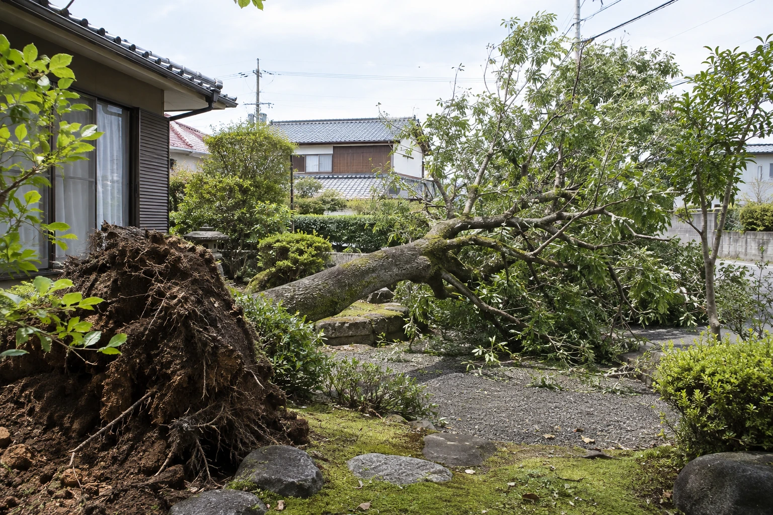 出雲市で強風による倒木を見つけたらに関連する庭の風景