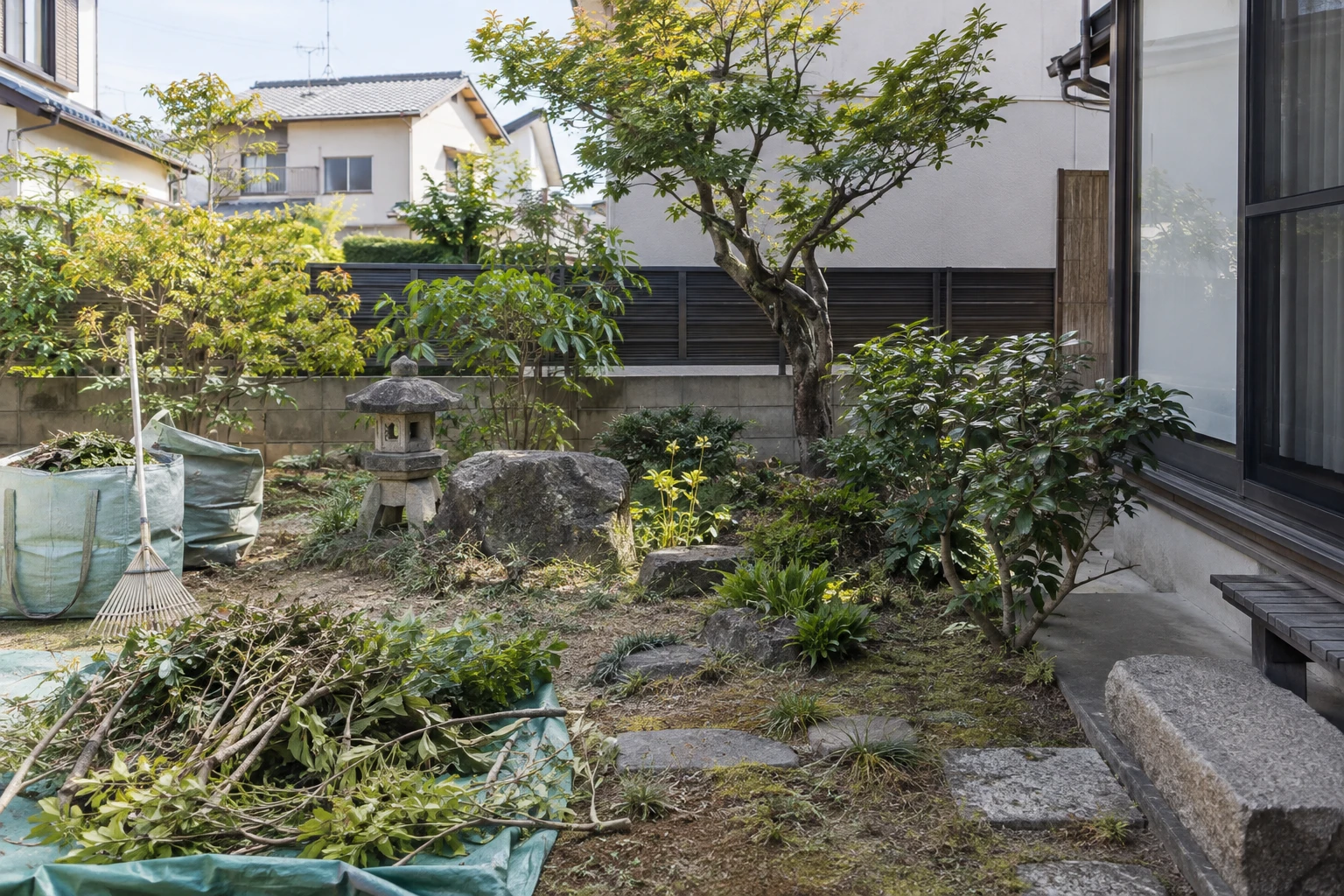 岡山市で一坪の庭じまいを頼むにはに関連する庭の風景