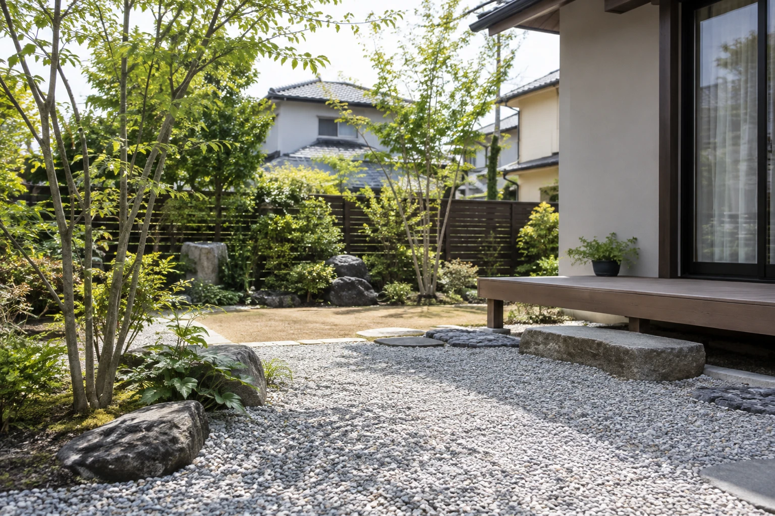 鳥取市で庭を砂利にするにはに関連する庭の風景