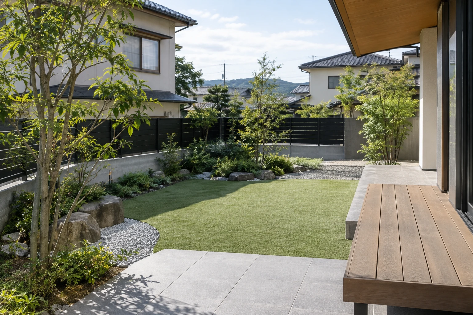 岡山市で管理が楽な庭にするにはに関連する庭の風景