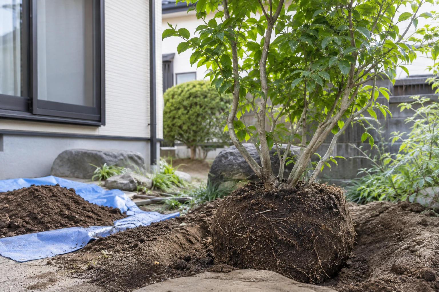 残したい庭木や設備を分け、移せるかは現地で確認するに関連する庭の細部