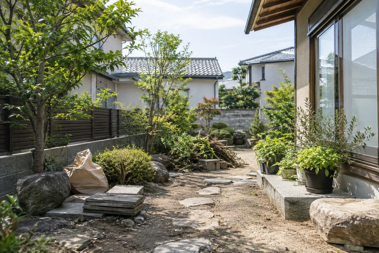 岡山市で引っ越しに合わせて庭をやり直すにはに関連する庭の風景