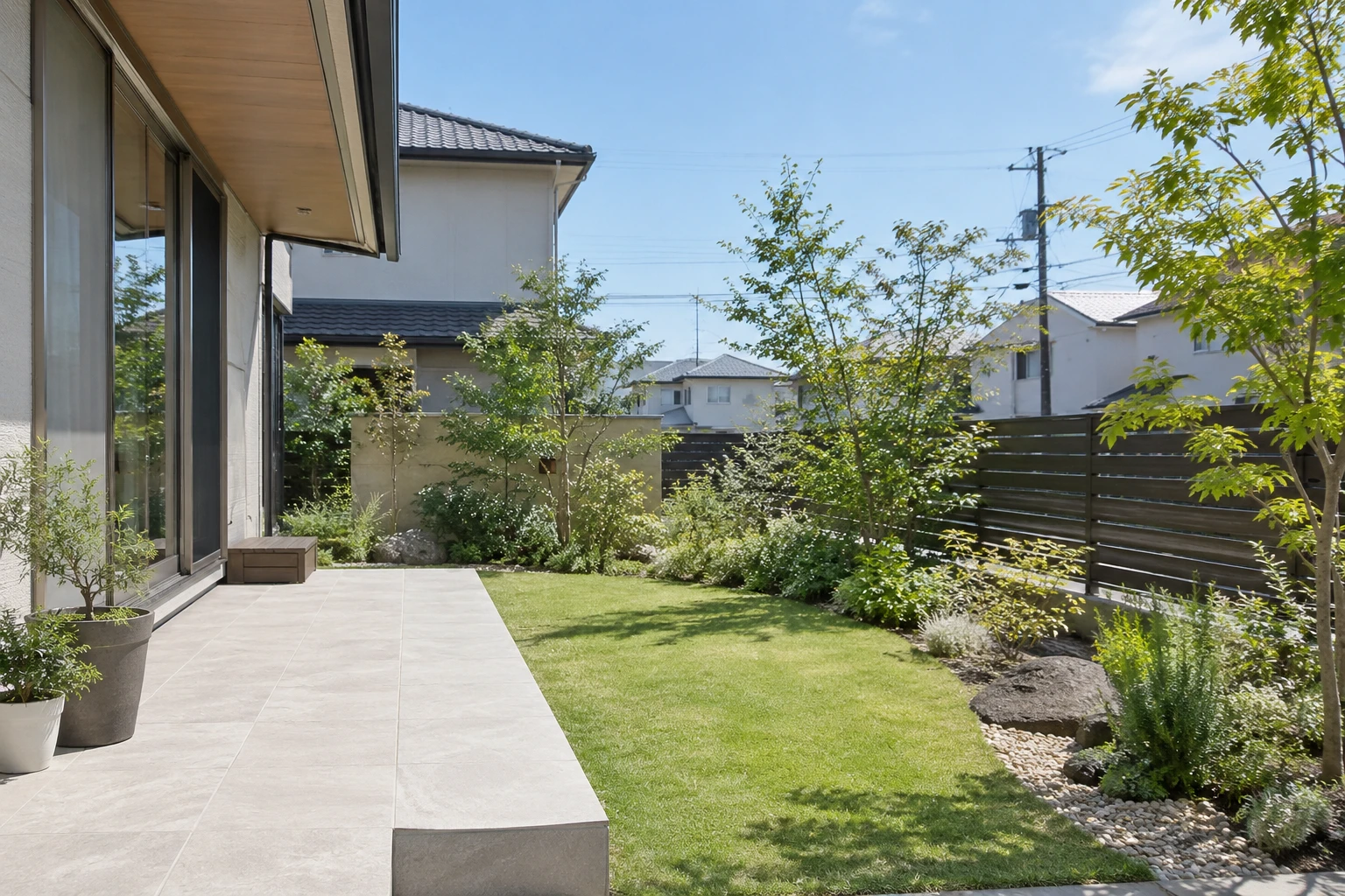 岡山市で新築の庭をやり直すにはに関連する庭の風景
