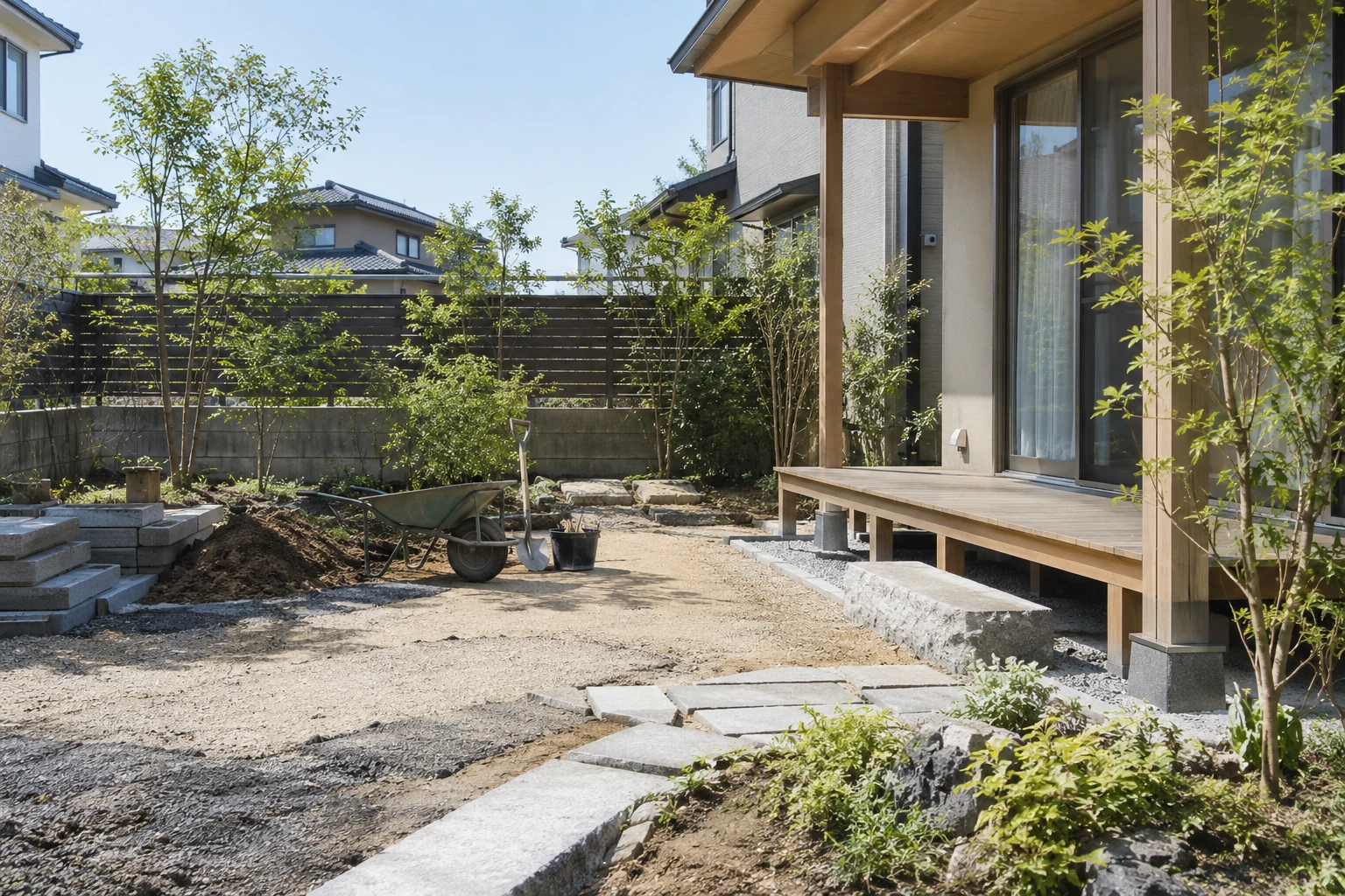 岡山市で注文住宅の庭をやり直すにはに関連する庭の風景