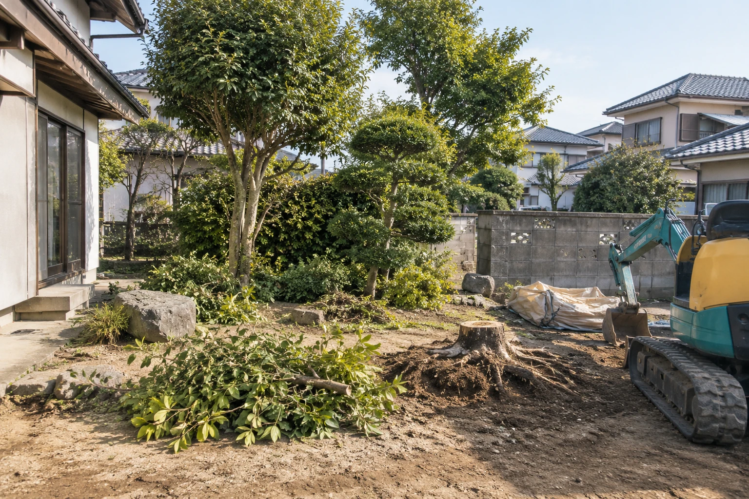 下関市で庭を駐車場にするにはに関連する庭の風景