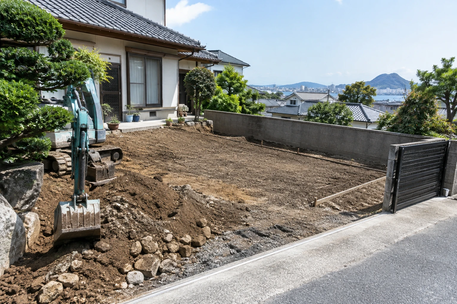 下関市で庭を駐車場にするにはに関連する庭の風景