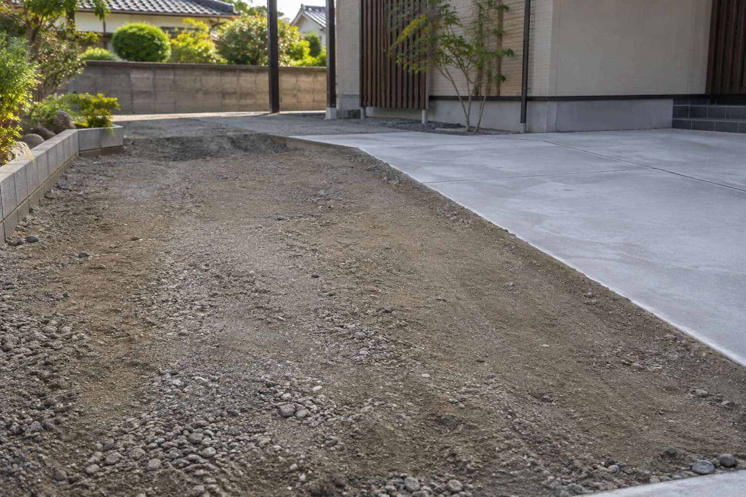 整地だけか舗装までか、駐車後の使い方で決めるに関連する庭の細部