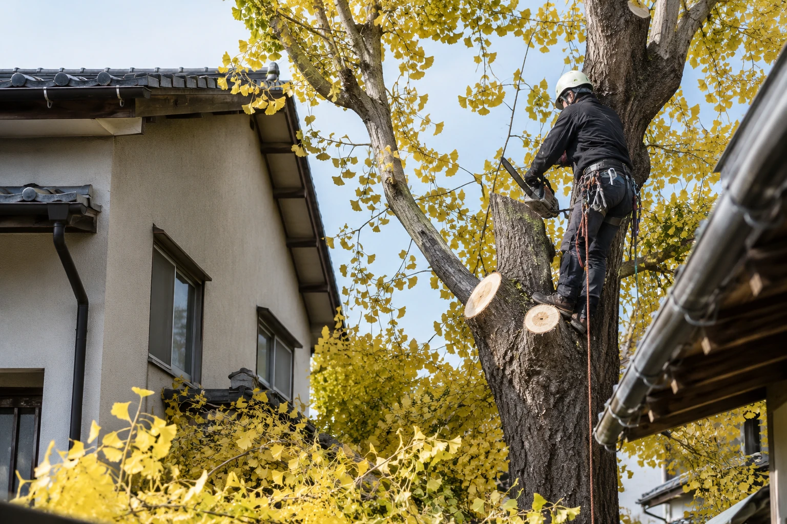 木の高さや周囲の建物・搬出条件で伐採費用が変わるに関連する庭の細部