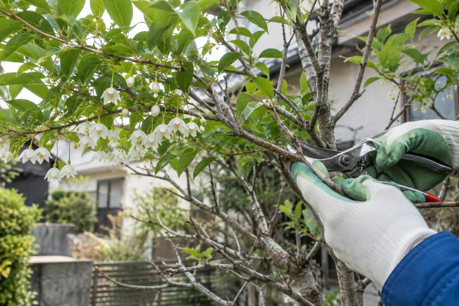 エゴノキの特徴を確かめ、困る枝と残したい姿を分けるに関連する庭の細部