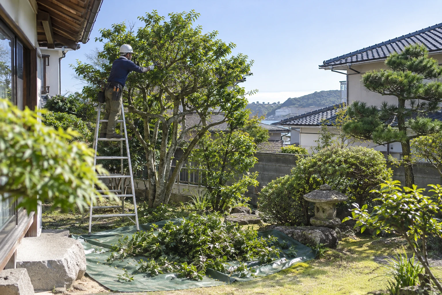 下関市で伐採のぼったくりを避けるにはに関連する庭の風景