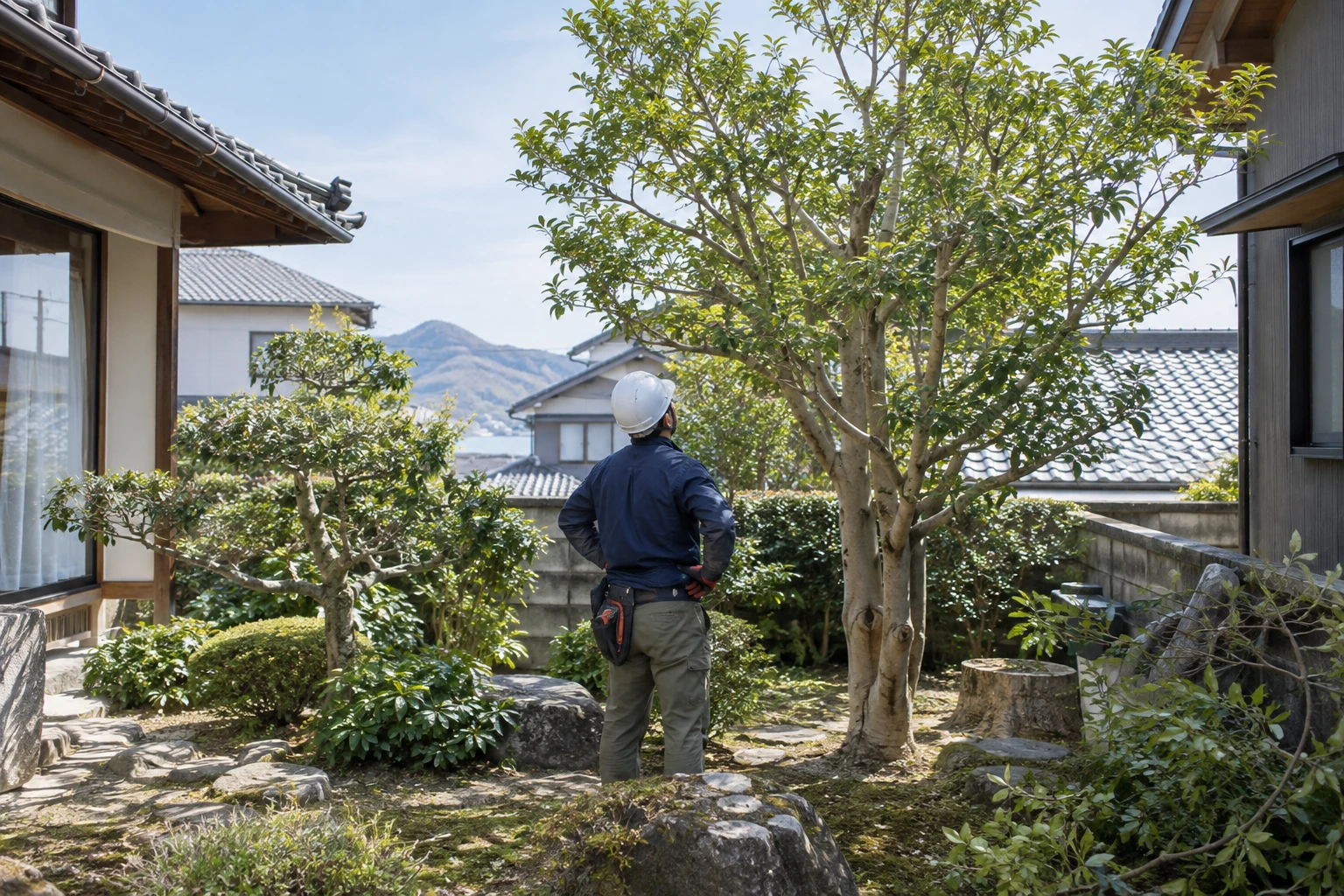 下関市の庭木伐採は自分で切るに関連する庭の風景