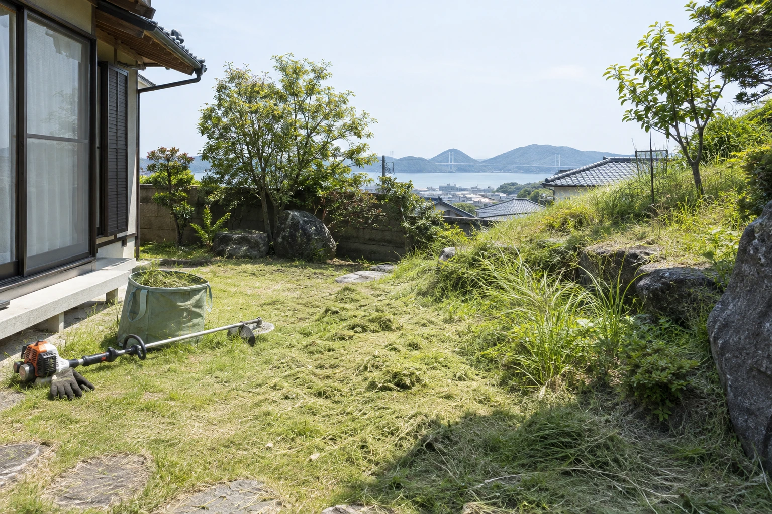 下関市で草刈りをDIYするか業者に頼むか、費用や処分条件をどう比べて決めればよいに関連する庭の風景
