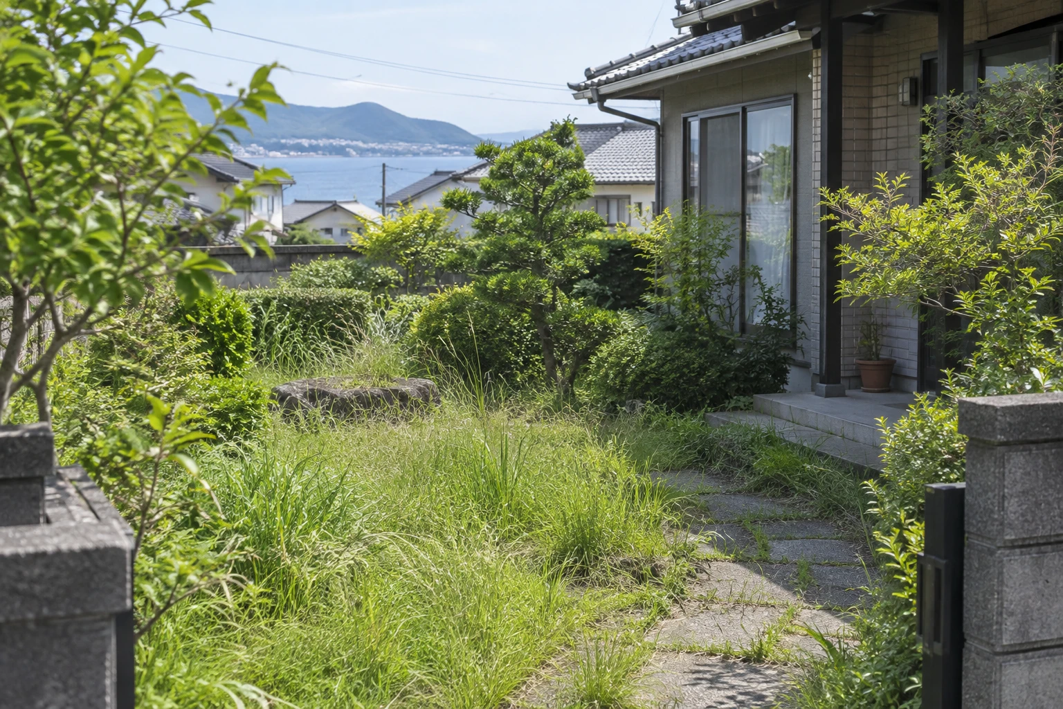 下関市で草刈りの営業がしつこいときはに関連する庭の風景