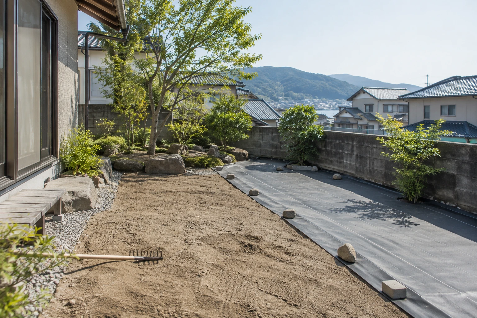 呉市で防草シートはDIYと業者のどっちに関連する庭の風景