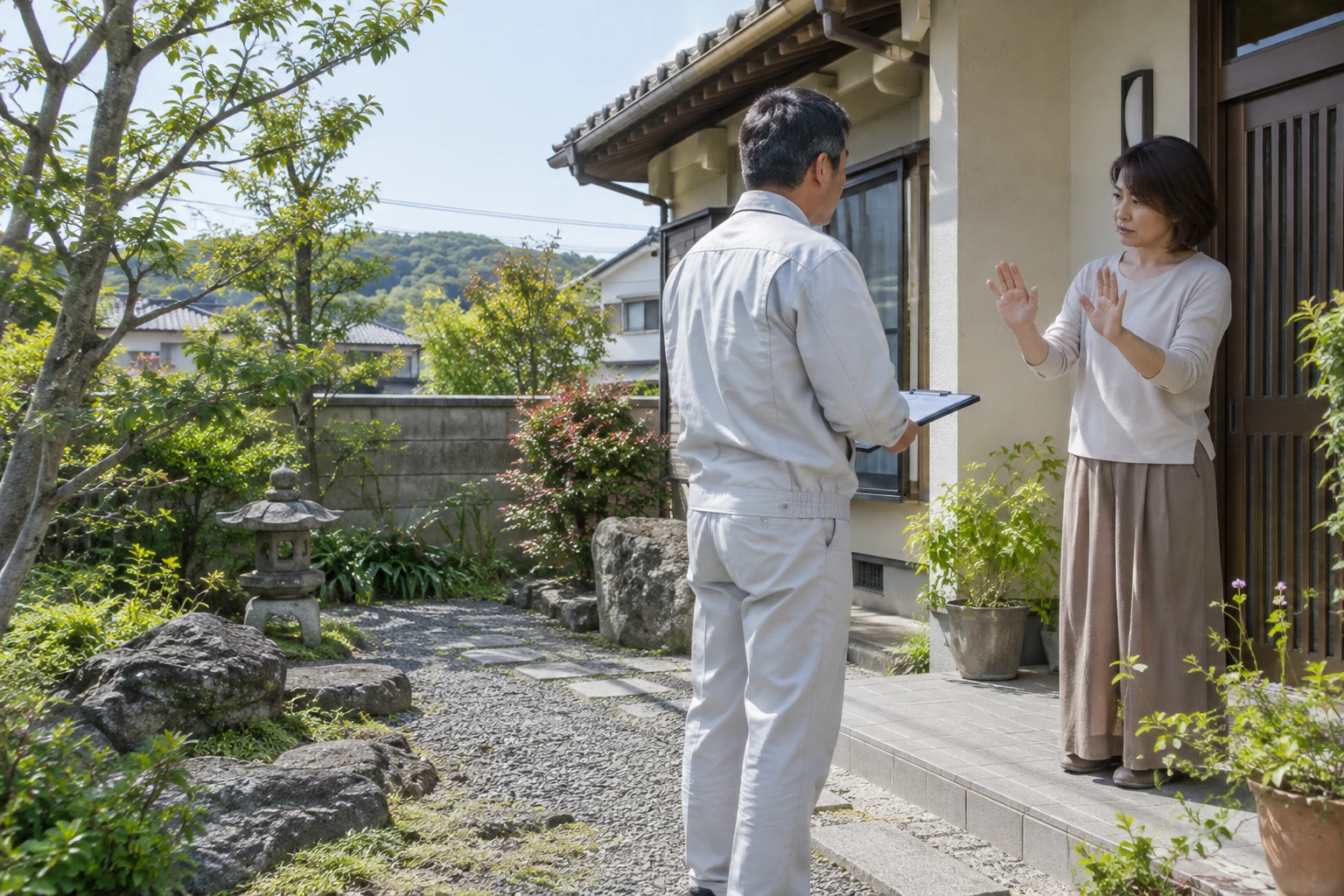 倉敷市で防草シートのしつこい営業を受けたときの断り方と相談先に関連する庭の風景