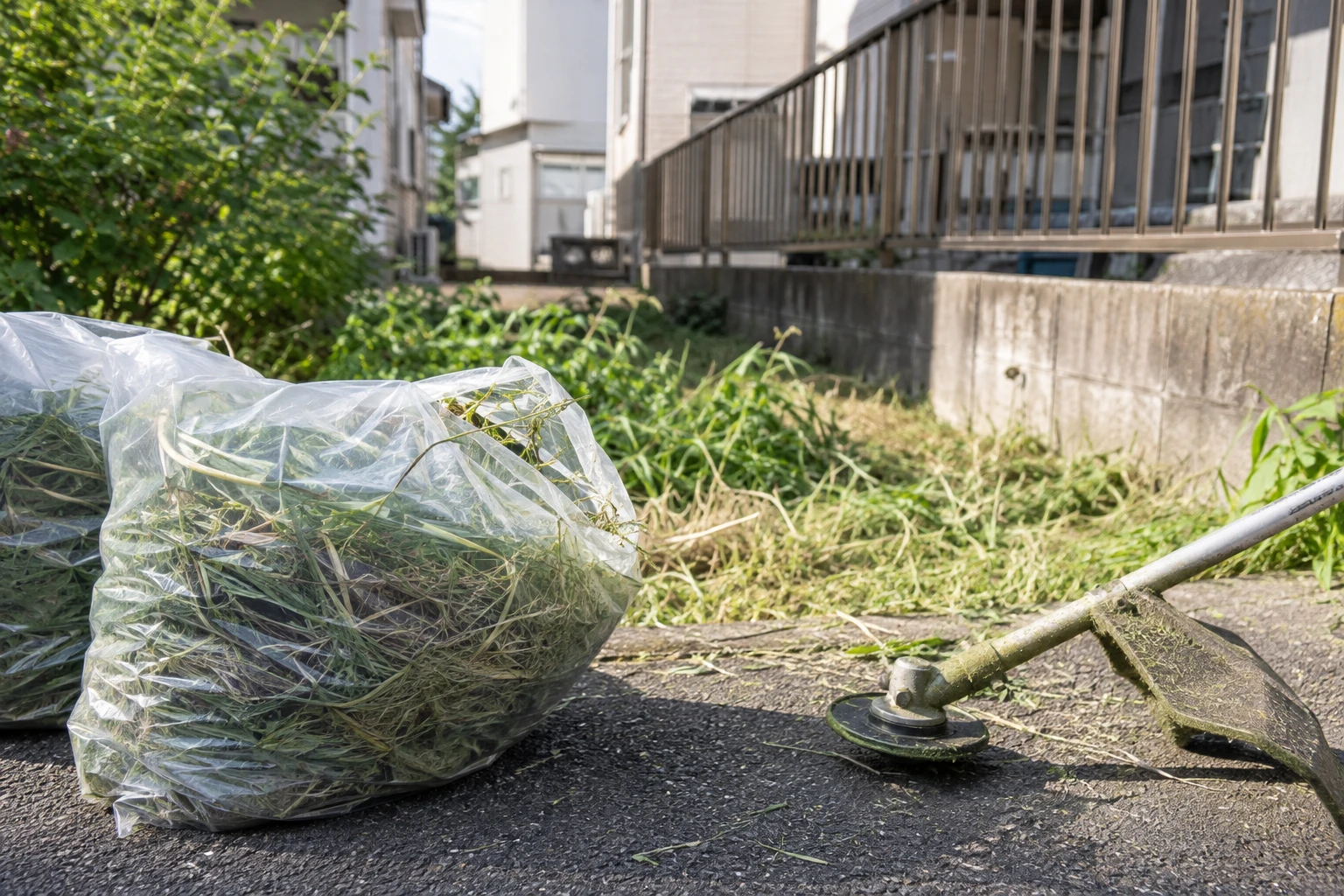 単発は今回の草刈り、定期管理は次回の時期まで決めるに関連する庭の細部