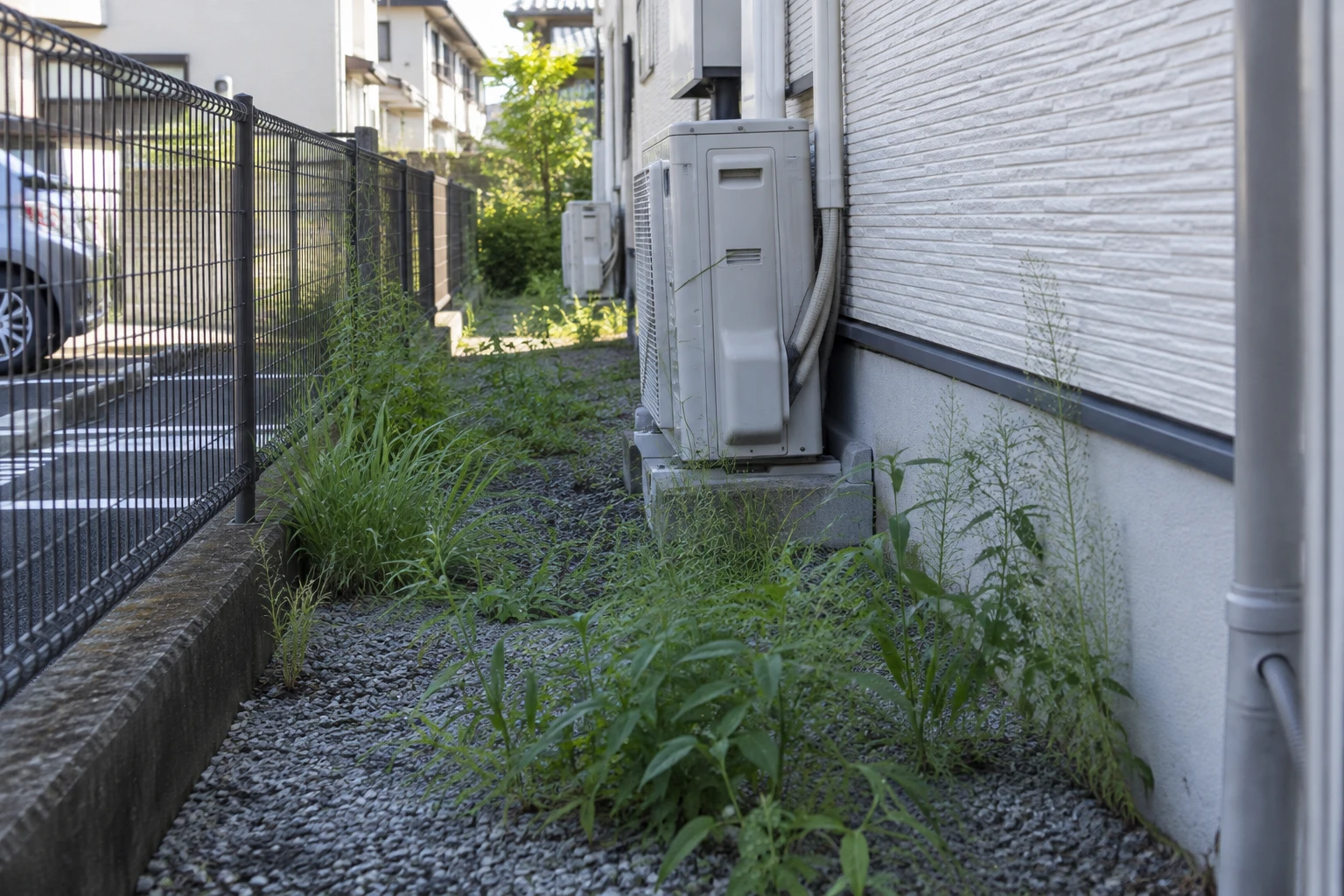通路・駐車場・建物裏で、頼む範囲を分けるに関連する庭の細部