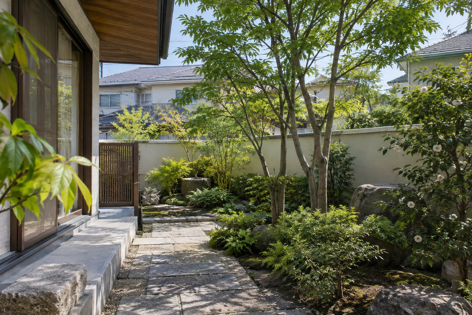岡山市のクリニックで植栽管理業者を選ぶにはに関連する庭の風景