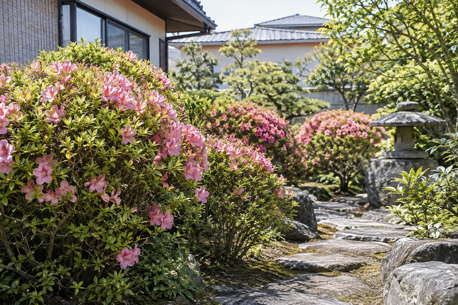 ツツジの剪定はいつ行うべきに関連する庭の風景