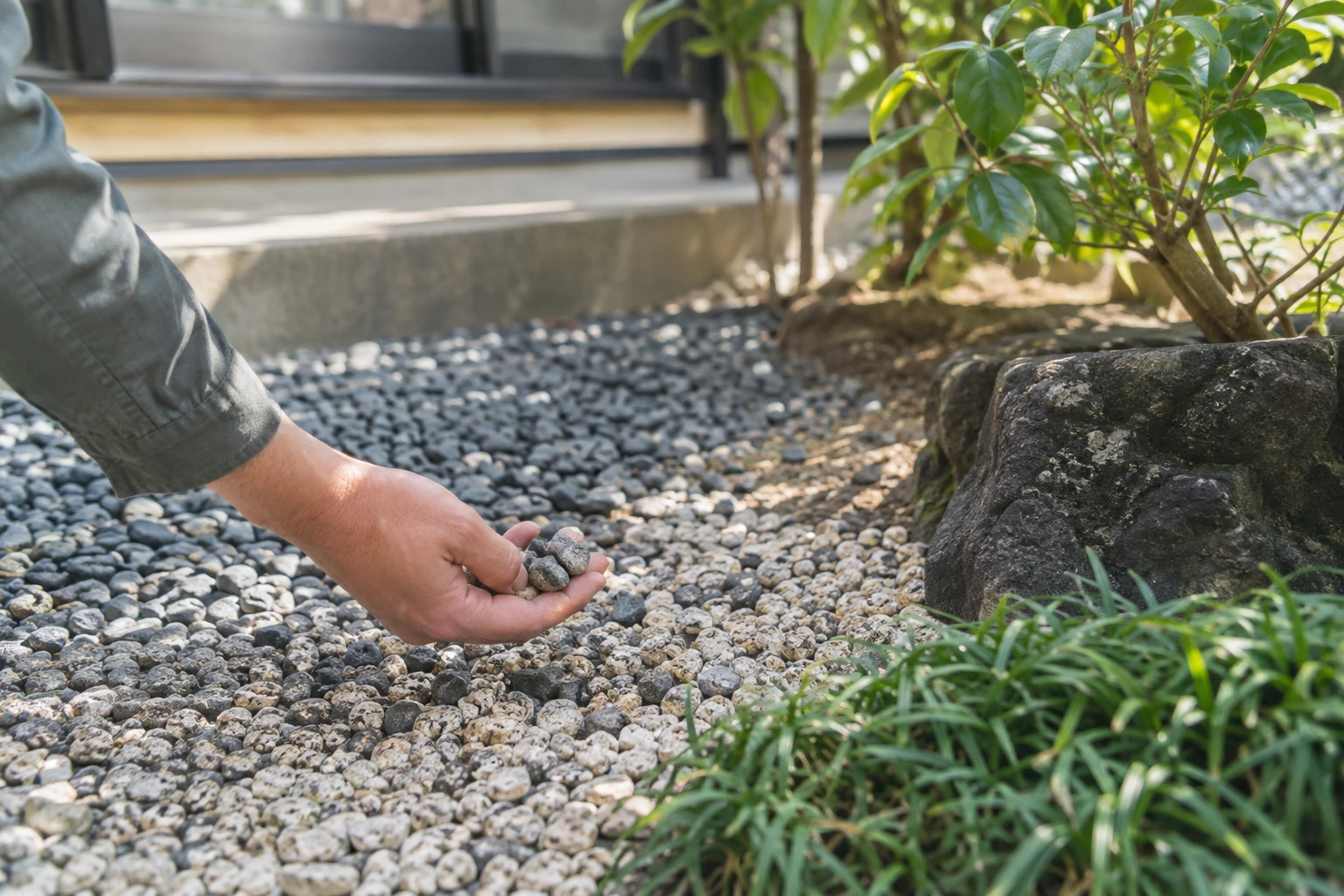 使い道と状態を見て、残す砂利を選ぶに関連する庭の細部