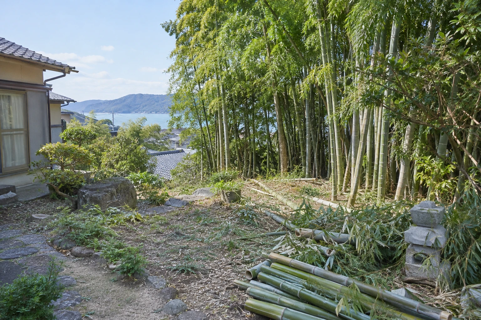 山口県で竹の伐採を業者に依頼する際の費用確認と相談先の選び方に関連する庭の風景