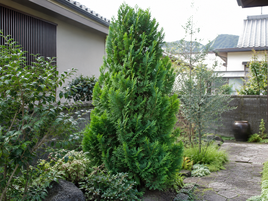 コノテガシワの植栽した姿