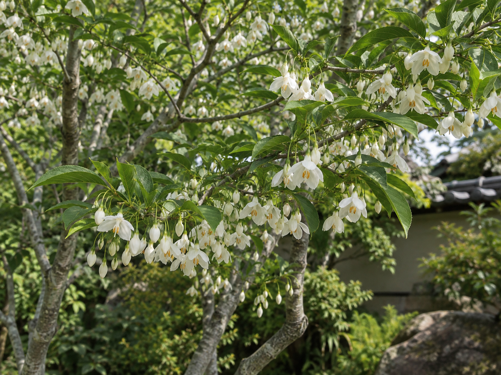 エゴノキの花と枝の生成参考イメージ