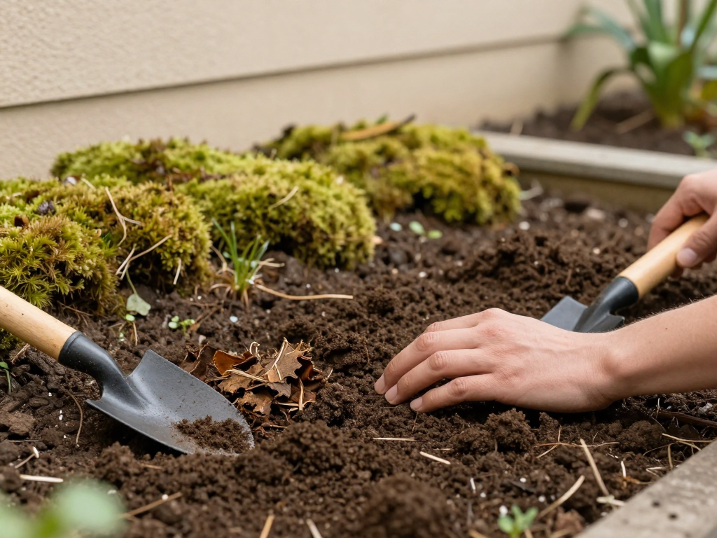 植える場所の土を確認する参考イメージ