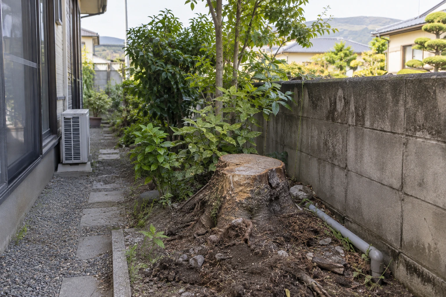 塀や配管、搬出経路は現地で確認してもらう