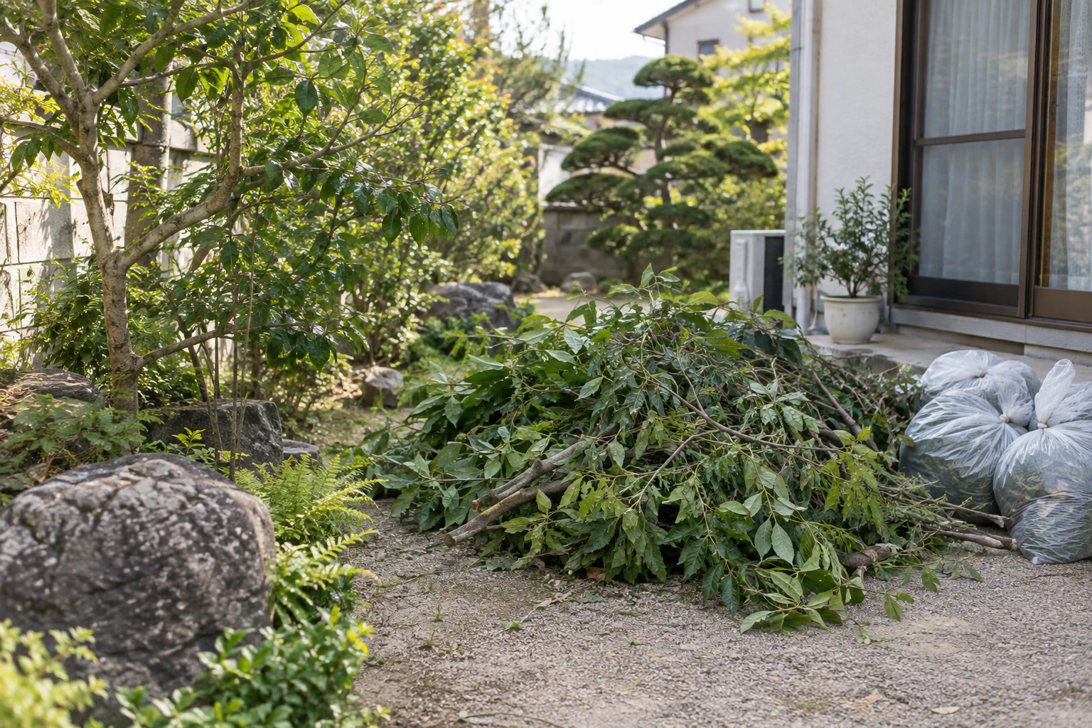 剪定する範囲と枝の処分希望を分けて伝える